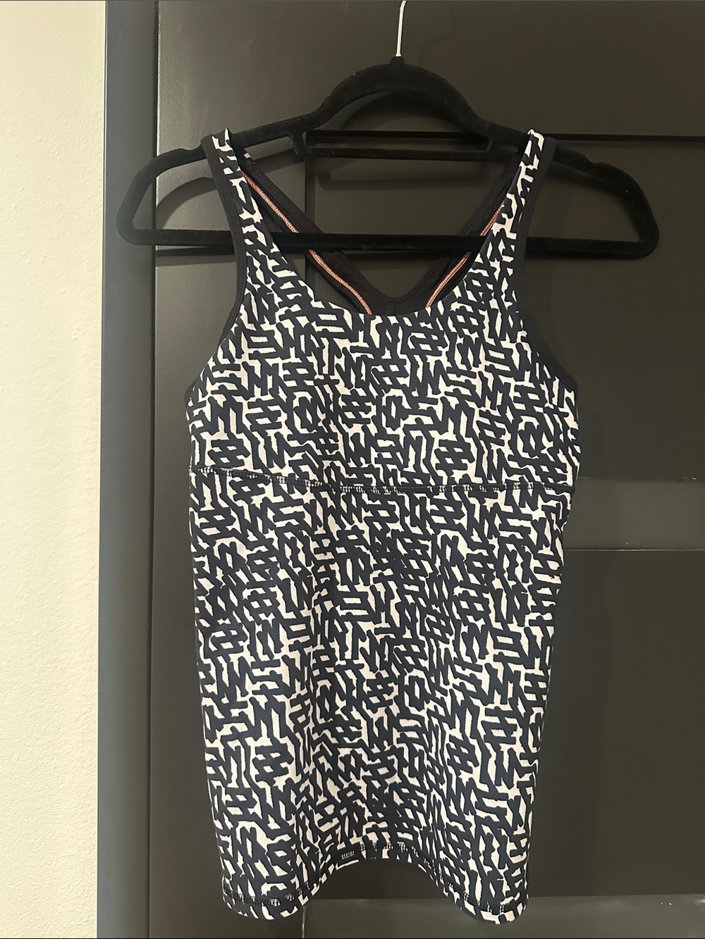lululemon athletica Black and White Printed Racerback Tank